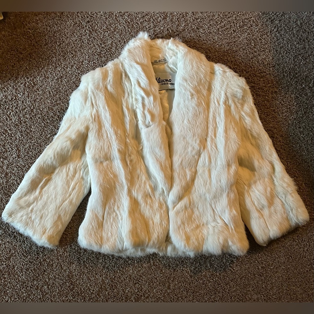 Vintage Wilson Leather bleached rabbit fur coat